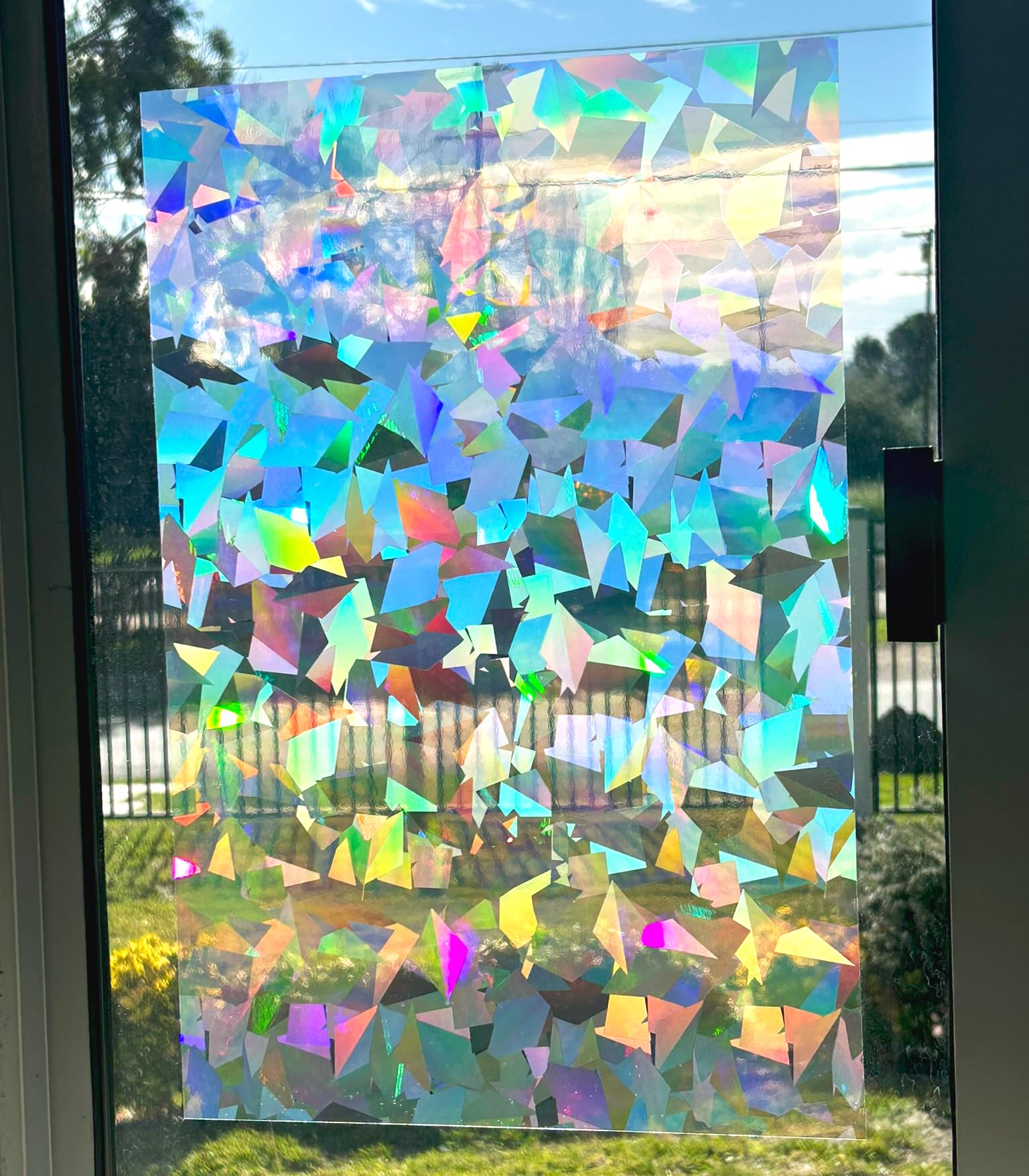 Rainbow Symphony – Rainbow Suncatcher Window Film, Diffraction Window Film, Stained Glass Window Cling, Holographic Prismatic Film, Crystal Pattern, 24" X 36", Made in USA