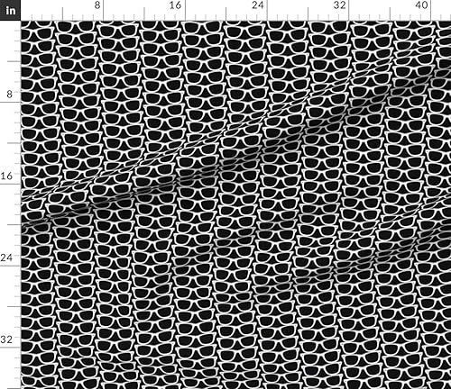 Miniatura 4 de Spoonflower Tela  Gafas de sol negras Nerd Geek Chic estilo retro de los años 80 a la moda blanca impresa en tela de algodón de Petal Signature by