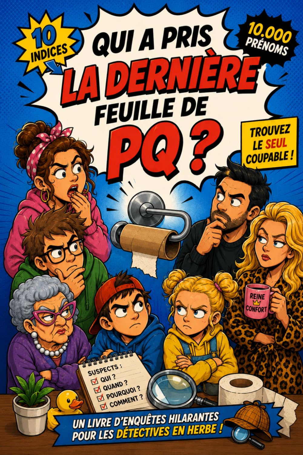 Qui a Pris la Dernière Feuille de PQ ? 10 000 prénoms, 10 indices, 1 coupable: Le livre-jeu d'enquête et de déduction pour vos toilettes