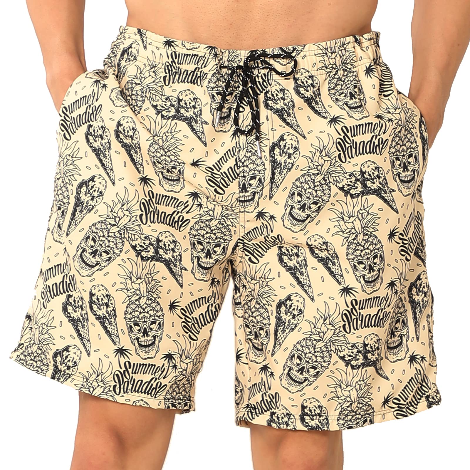 KAKU NANUBañadores Hombre Largobañadores Hombre Largo Estampado Traje De Bañador Surf Hombre Largo Rodilla Vacaciones Secado Super Rapido