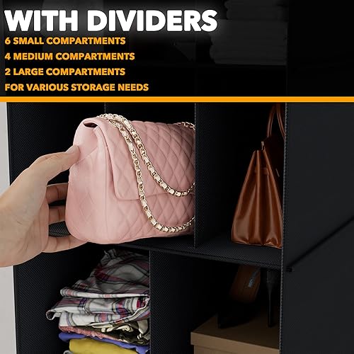 Miniatura 4 de SpaceAid Paquete de 2 organizadores colgantes de armario y almacenamiento con divisores, 24 compartimentos colgantes para zapatos, para armario,