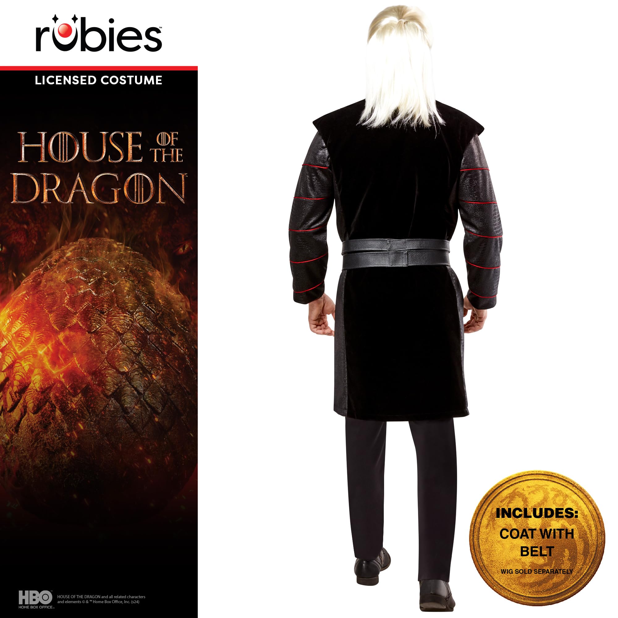 Rubies House of Dragon Official Daemon Targaryen Deluxe Costume, Mens Fancy Dress, optimal for any Occasion - Halloween and World Book Day