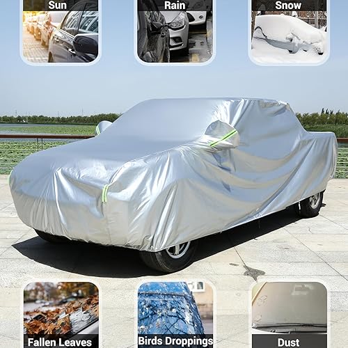 Miniatura 4 de Tecoom Funda impermeable para camioneta para todo tipo de clima, ajuste universal para Ford F150, Toyota Tundra, Ram 1500, Chevy Silverado, Gmc