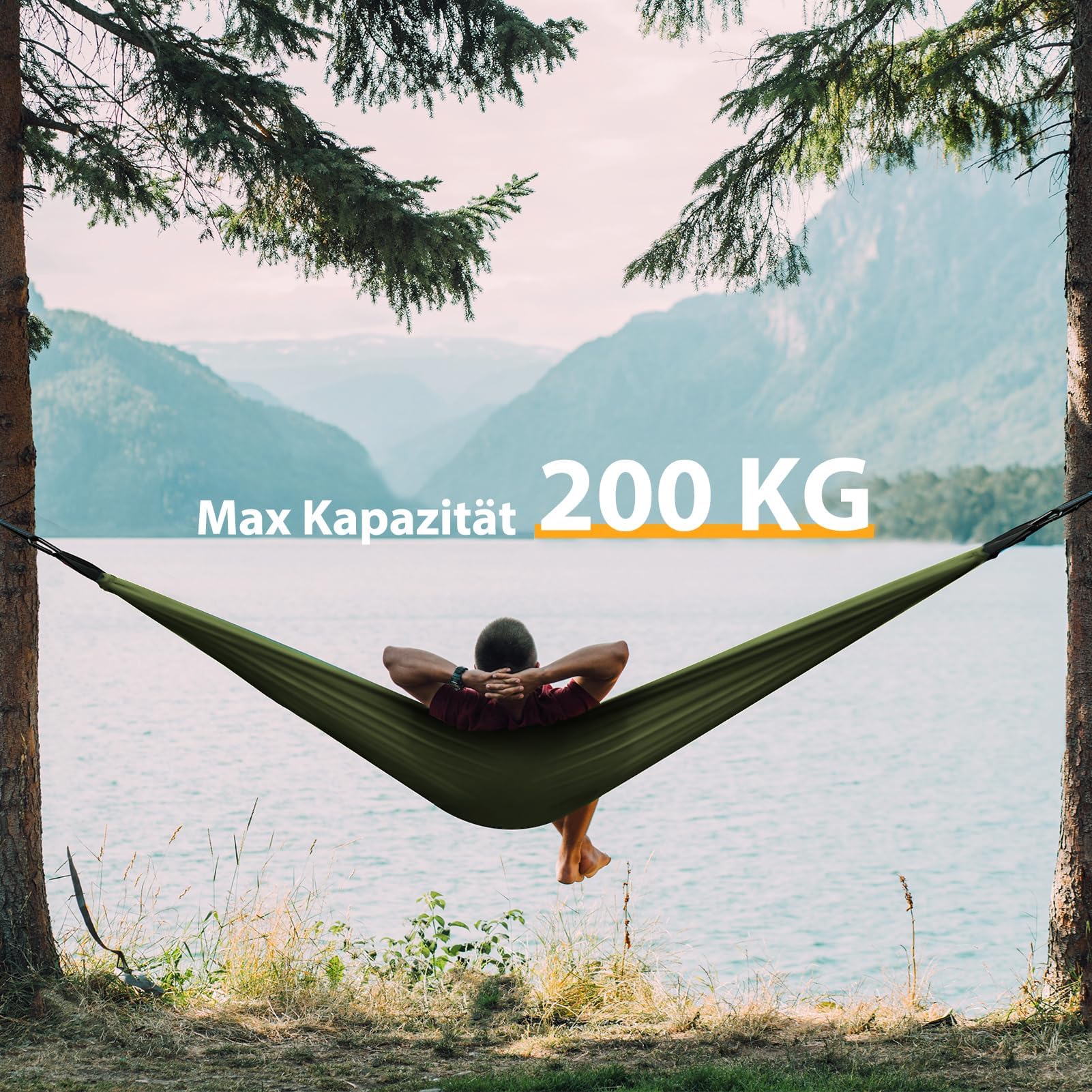 COVACURE Hängematte Outdoor Hängematte mit Moskitonetz - 200kg Belastbarkeit für 2 Personen 270 x 140 cm Ultraleicht Hammock Reise Gadgets für Camping Garten Survival Wander