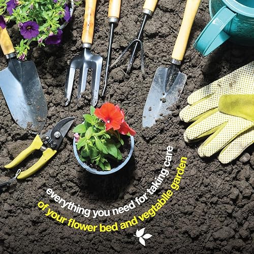 Miniatura 4 de Juego de 10 herramientas de jardinería – Juego completo de herramientas de jardín resistentes con bolso de moda – Kit de suministros de jardinería