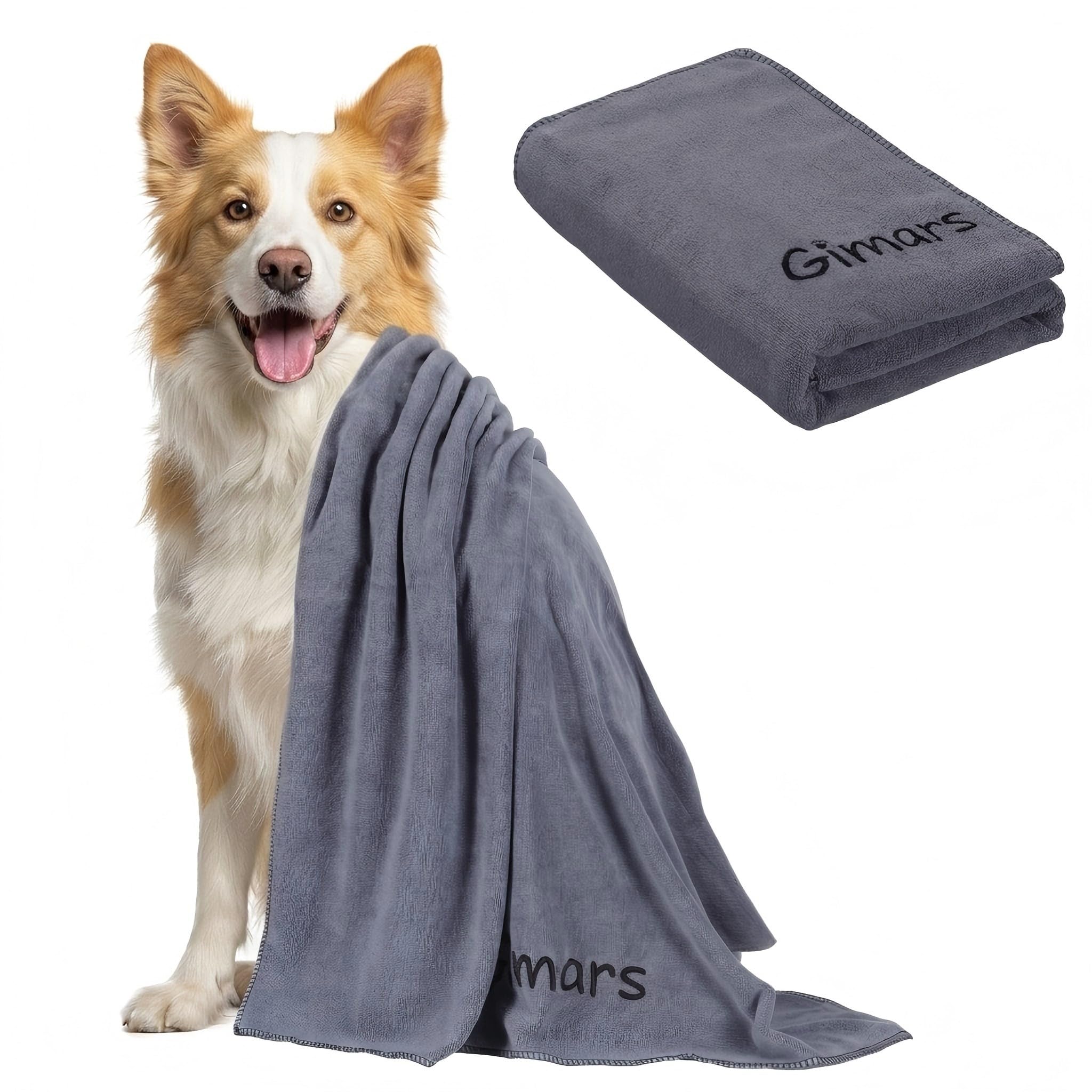 Gimars 140 x 70 cm Large Dog Towel, Super Absorbent Microfibre Dog Drying Towel for Faster Drying, Soft Quick Dry Pet Towel, 1 Pack