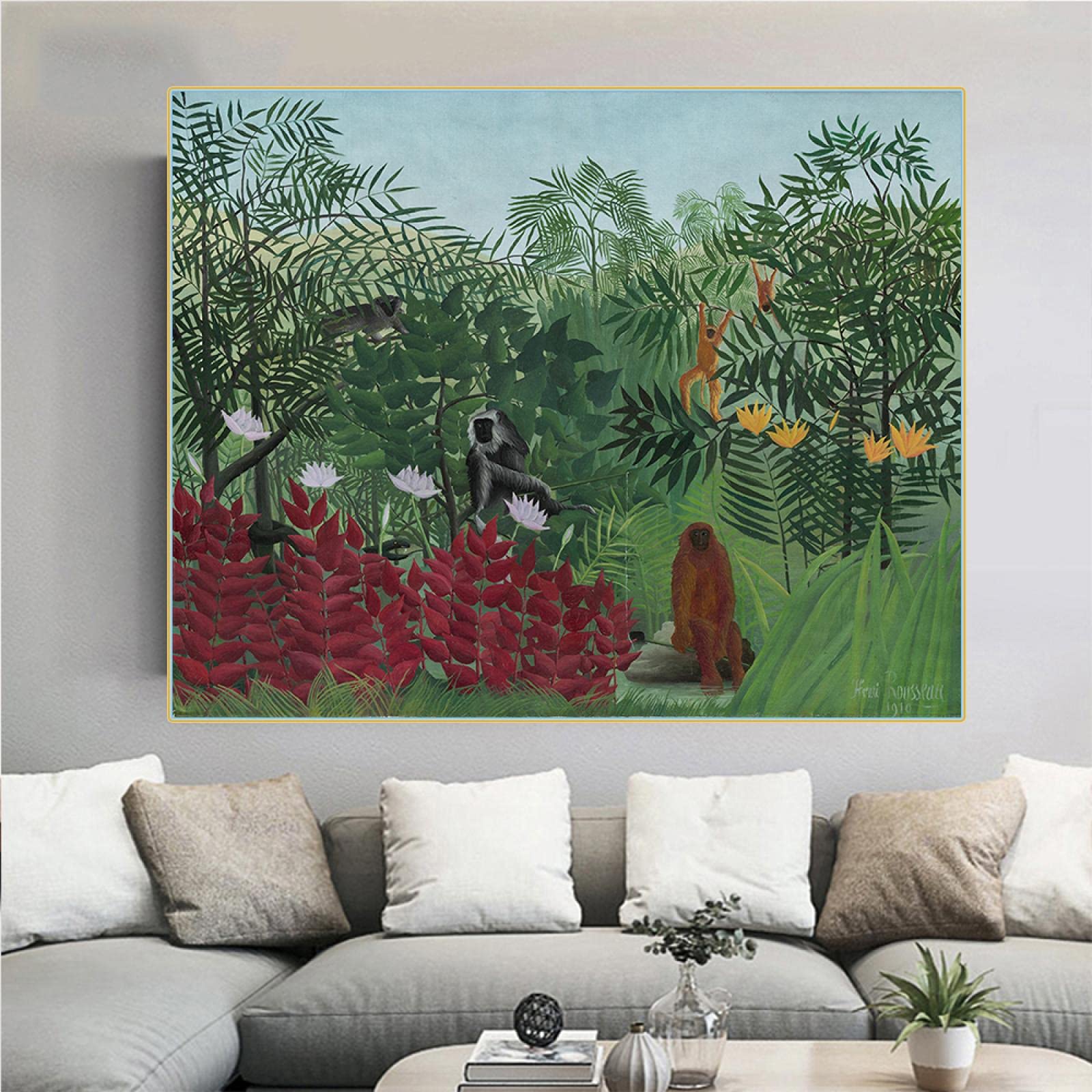Rousseau artiglieri design quadro stampa tela dipinto telaio