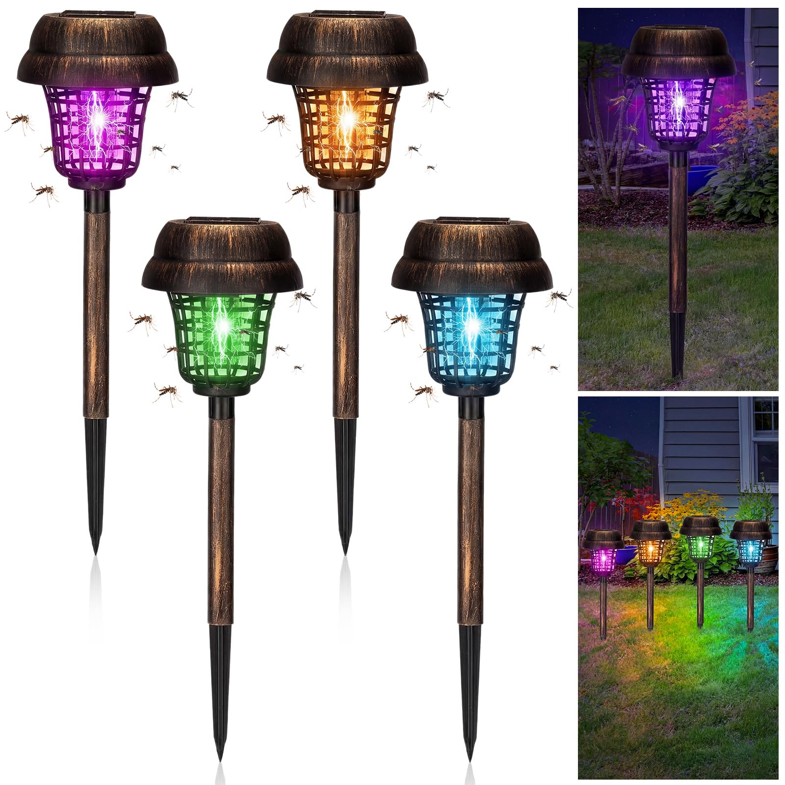 Photo 1 of Qualirey Bug Zapper - Bronze Exterior, Purple/Multicolor Light