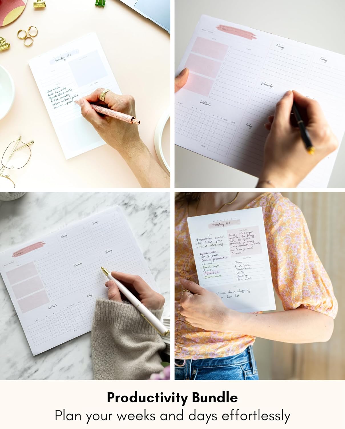 Weekly & Daily Notepad Bundle - Stay Organized and On-Task All Week Long with Ease