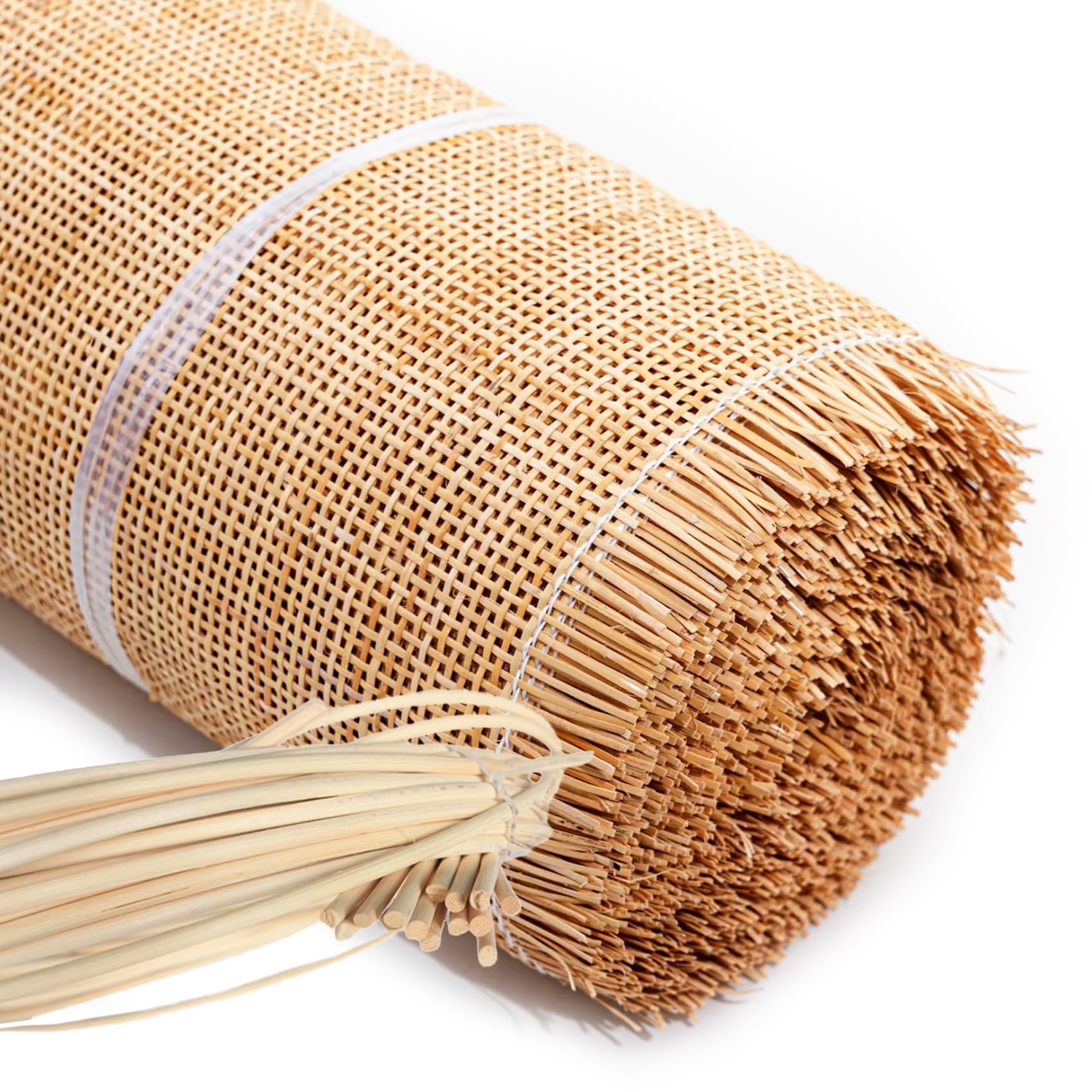 Rattan Naturale Rotolo al Metro, Larghezza 60cm Paglia di Vienna per Sedie, Fettuccia Natuaral in Rattan per Mobili Cesti DIY(50x300cm)