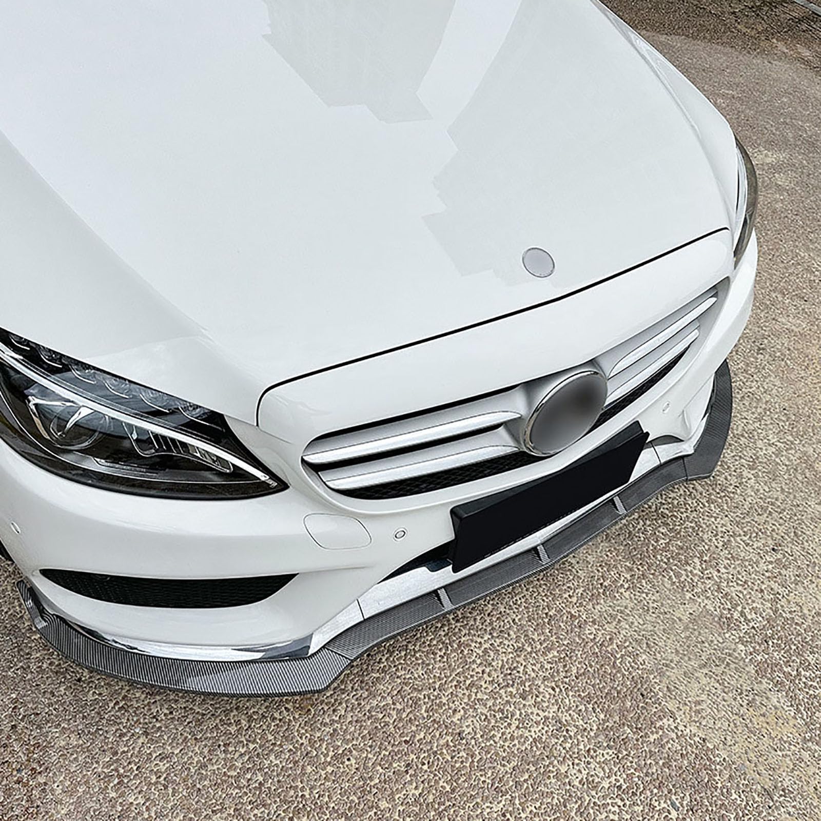 Kompatybilny z Mercedes-Benz C-Class W205 C180 C200 C260 2015-2018, przedni spojler, Car Lower Body Kit Splitter Car Styling akcesoria zewnętrzne, błyszczący czarny