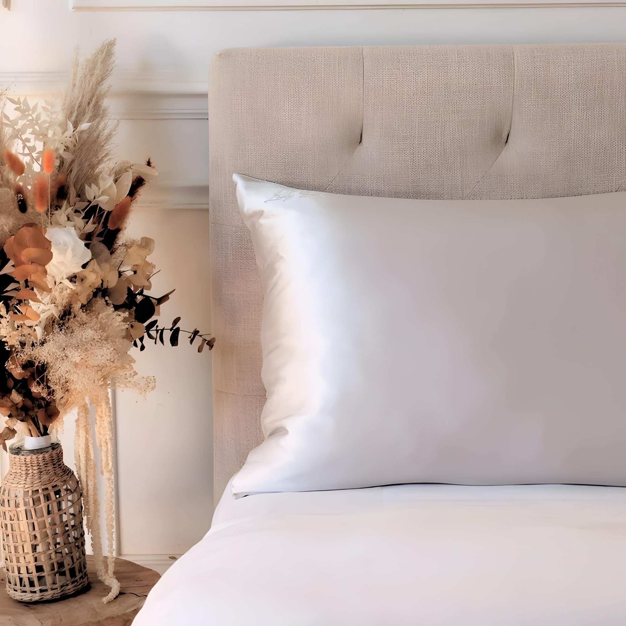 Taie Oreiller Soie Lilly Skin - Housse de Coussin en Soie de Mûrier Naturelle - Doux, Hypoallergénique, Thermorégulant, Anti-acné, Anti-âge - Carrée - 65 x 65 cm - Gris Perle - x1