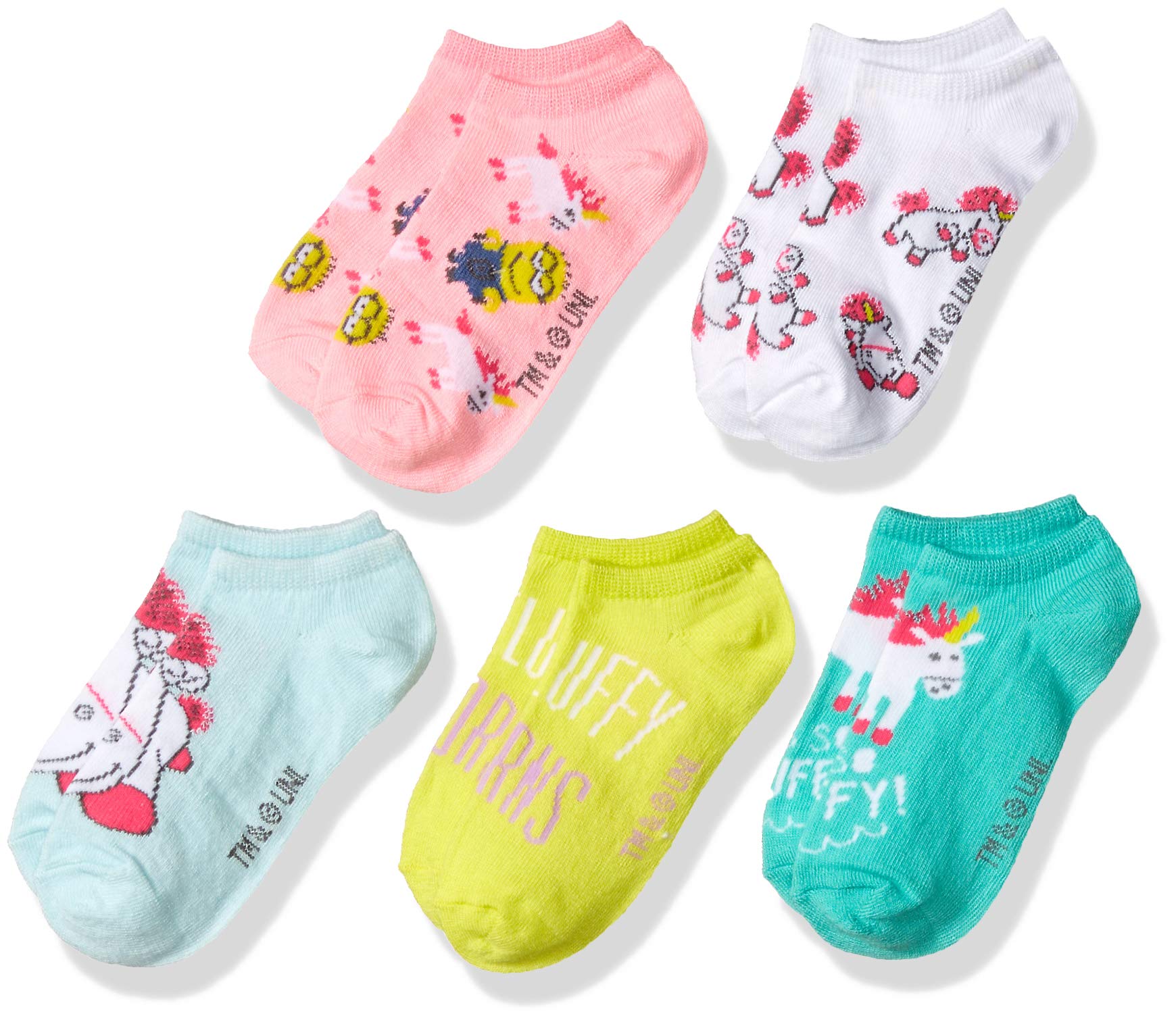 Despicable Me Girls 5 Pack No Show Socks