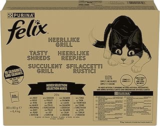 FELIX Tasty Shreds Wet Cat Food in Sauce, Mixed Variety, Pack of 80 (4 x 20 x 80 g) product image