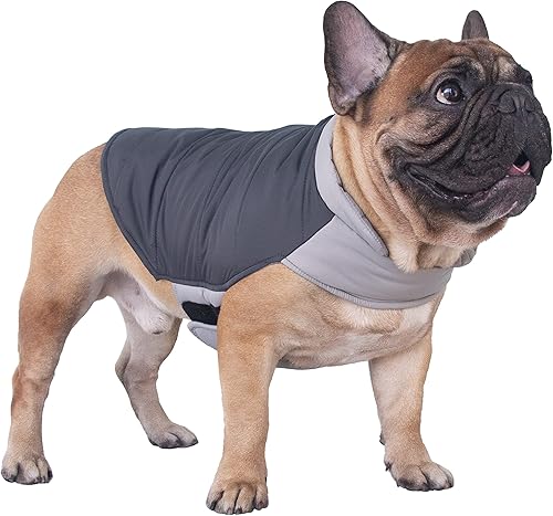 iChoue Abrigos de invierno de bulldog francés, chaquetas para perro, chalecos acolchados de algodón para Pug English Boston Terrier Pitbull -