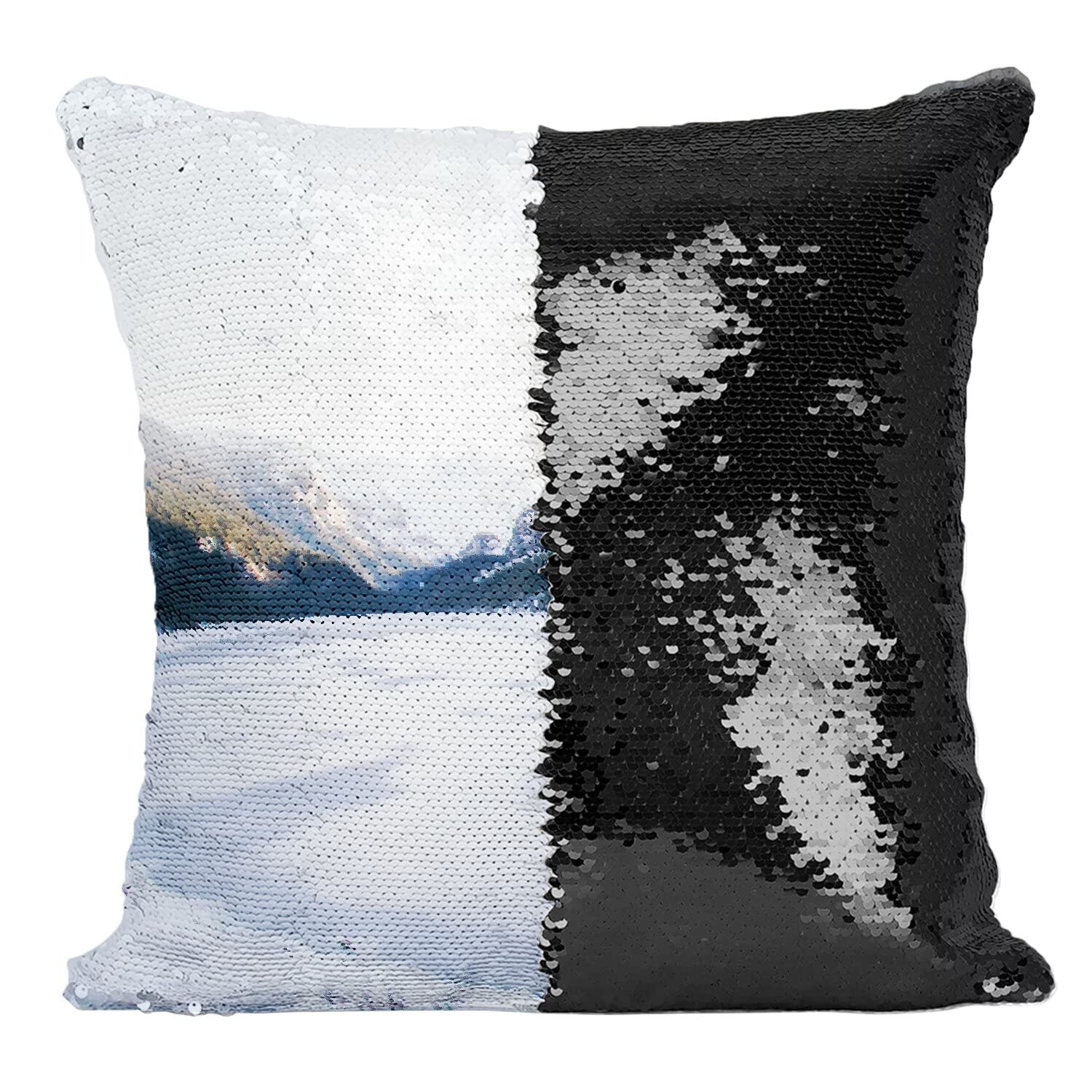 Coussin Sequin Noir Idéal pour Raviver un Salon Terne Style Montagne
