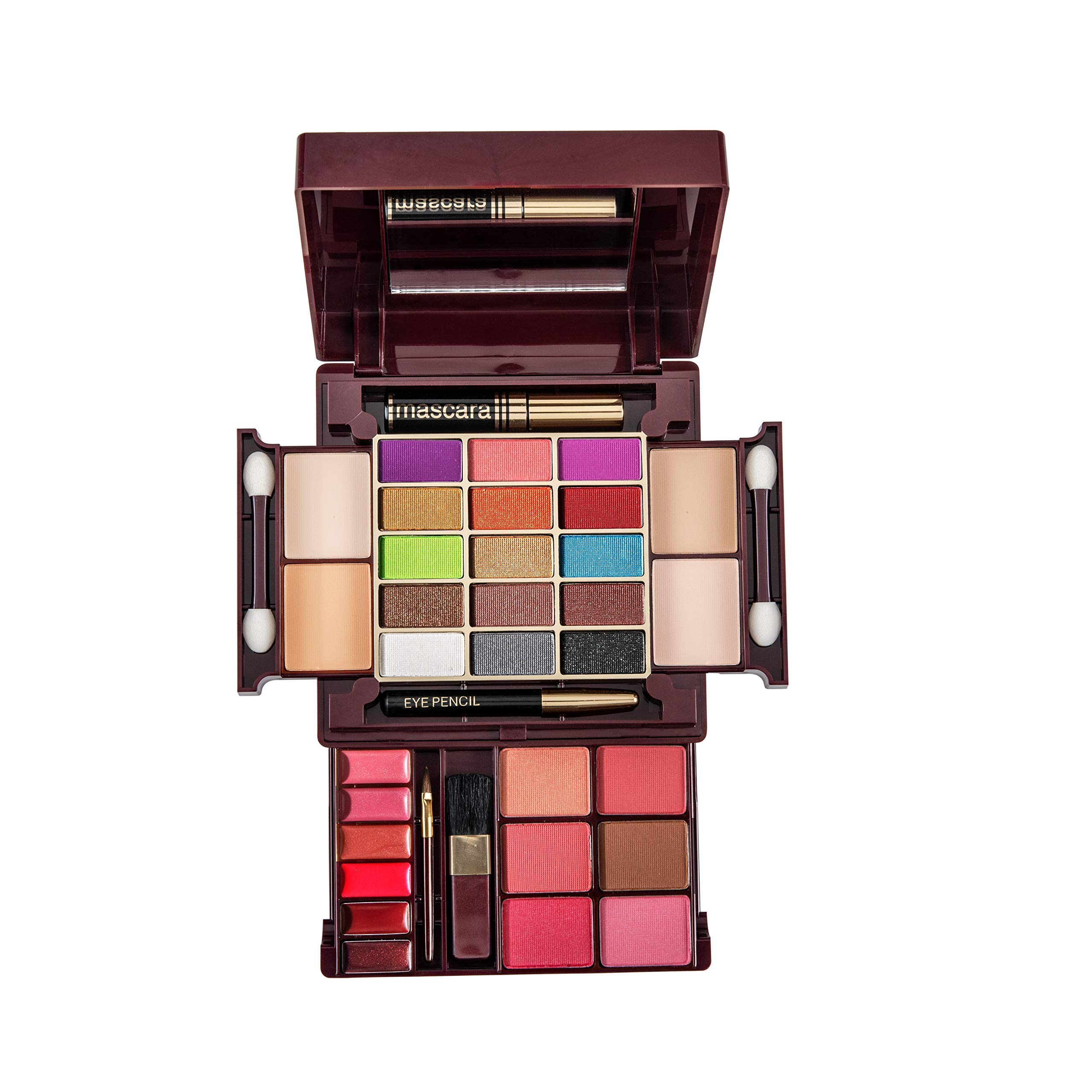 MaxTouch Professional All In One Makeup Palette Kit 15 Colors Eyeshadow Palette With, Blusher, Powder Cake, Lipgloss, Eye Pencil, and Brush Kit Makeup Kit #2138-image-26