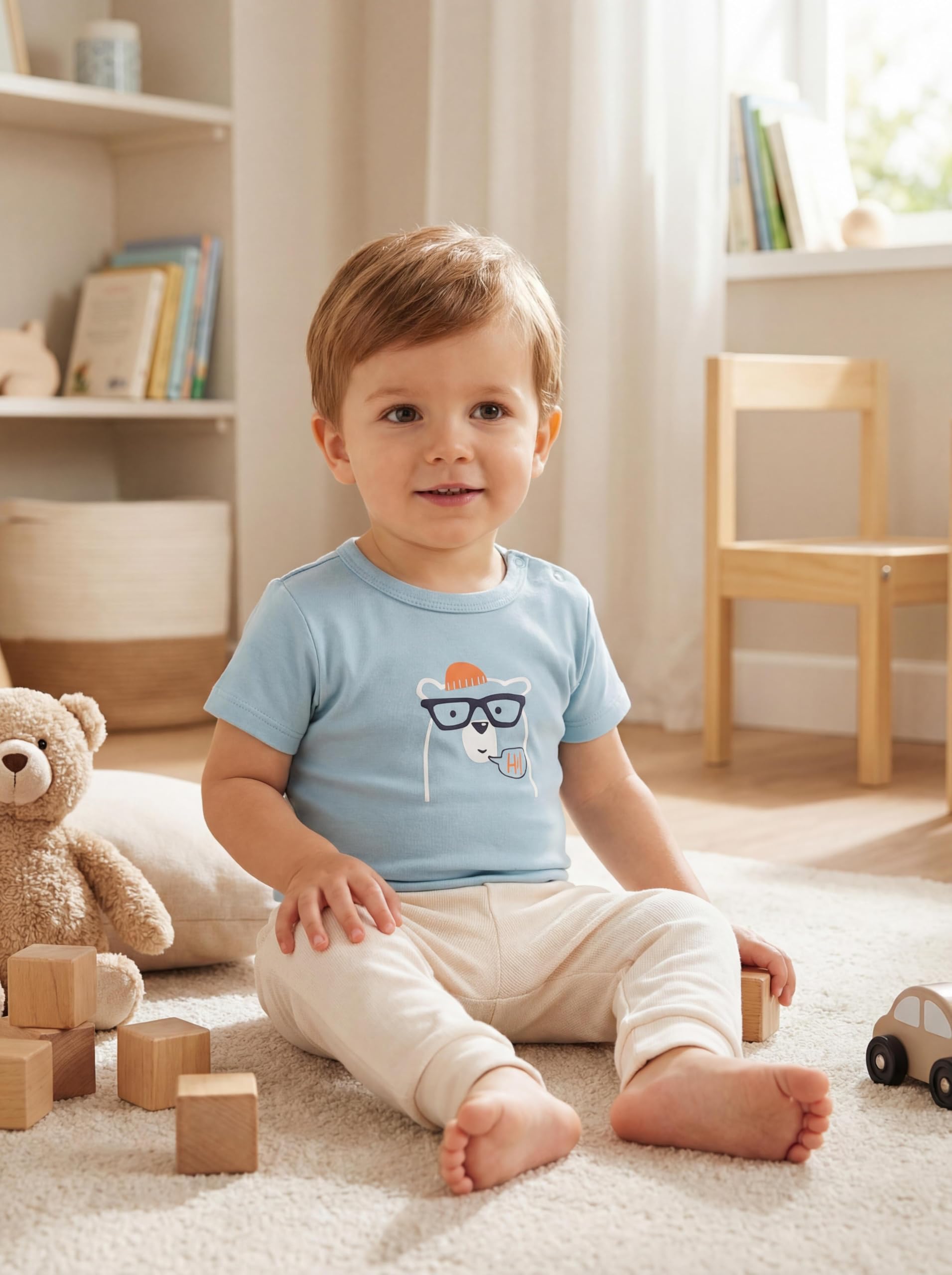 TupTam Body Neonato – Set 5 Body Bambino in Cotone – Body Neonato 0-3 Mesi Traspiranti e Comodi