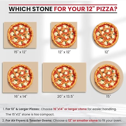 Miniatura 3 de Unicook, piedra de cerámica resistente para pizzas, piedra para hornear, pizzera, perfecta para horno, asador y parrilla, resistencia a los choques