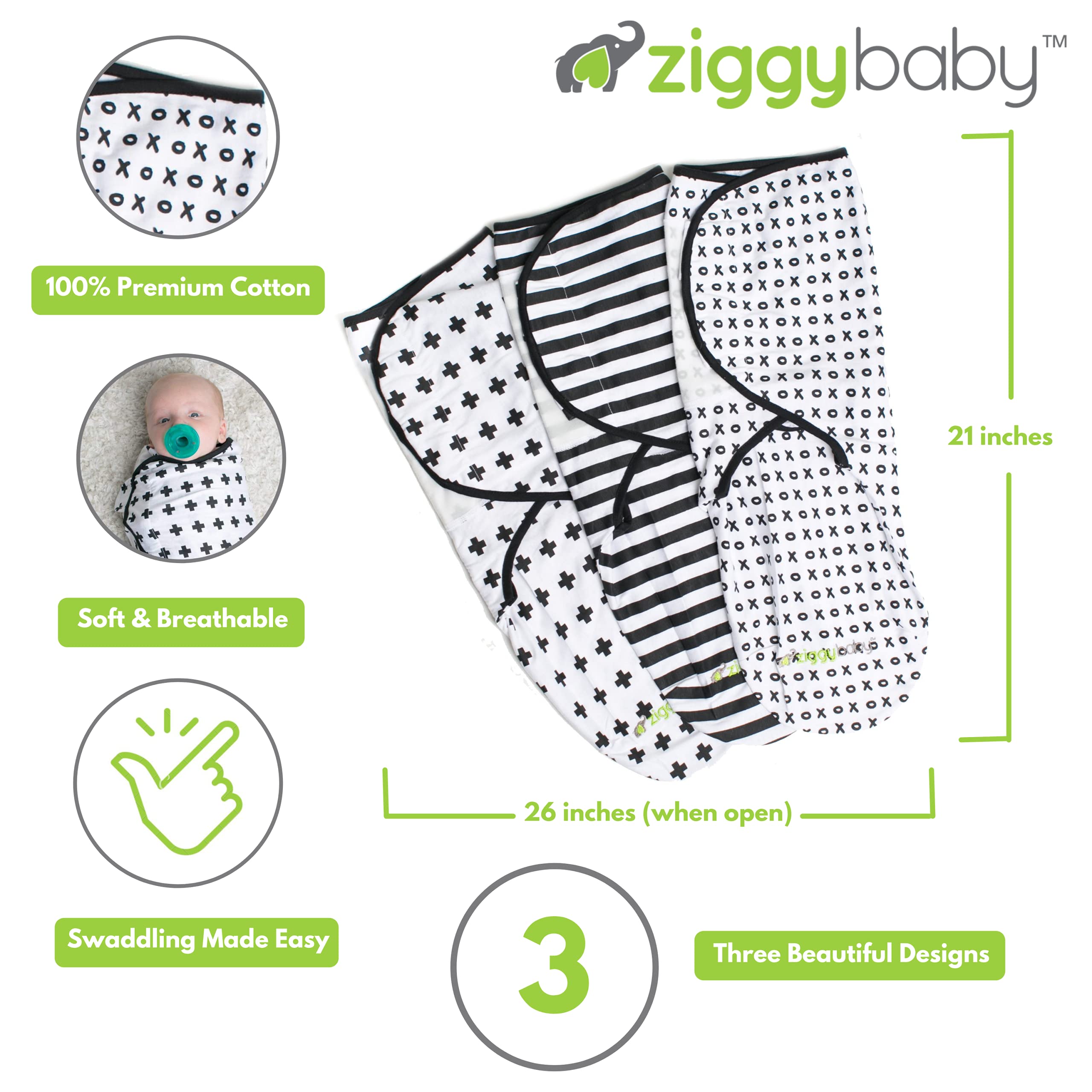 Ziggy Babyadjustable Baby Swaddles Months Blanket Infant Wrap