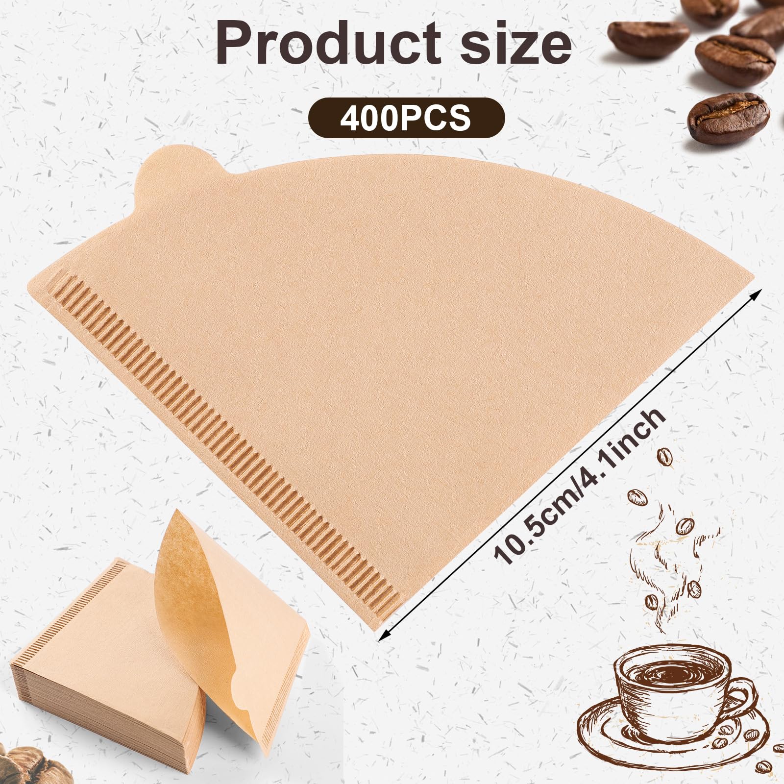Lanjue 400PCS Coffee Filter Papers - Image 2