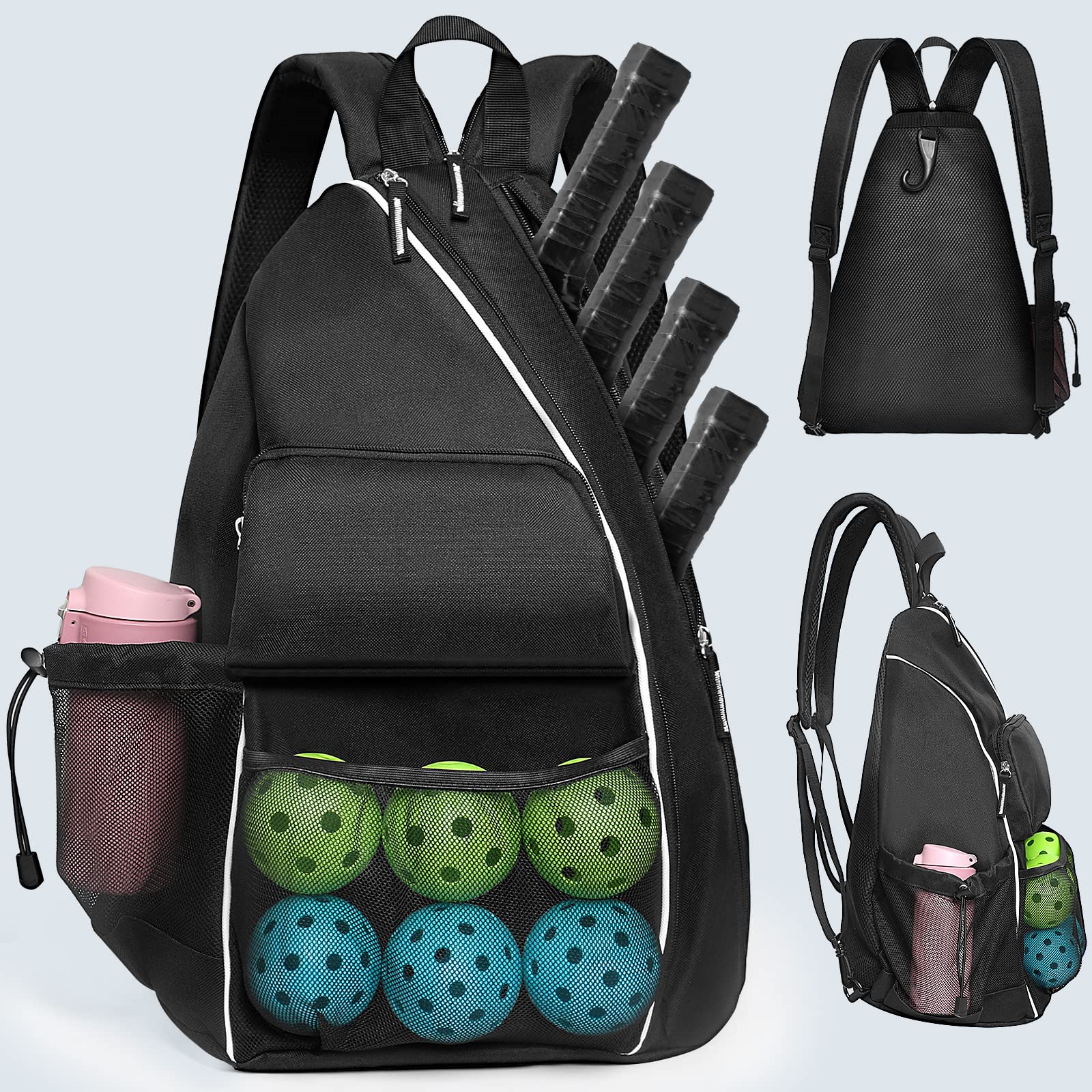 Pickleball Backpack with Detachable Paddle Sleeve, Large Capacity Sports Bag Use Code SHEA10 at checkout! The QUIVER backpack that solves  main image 4