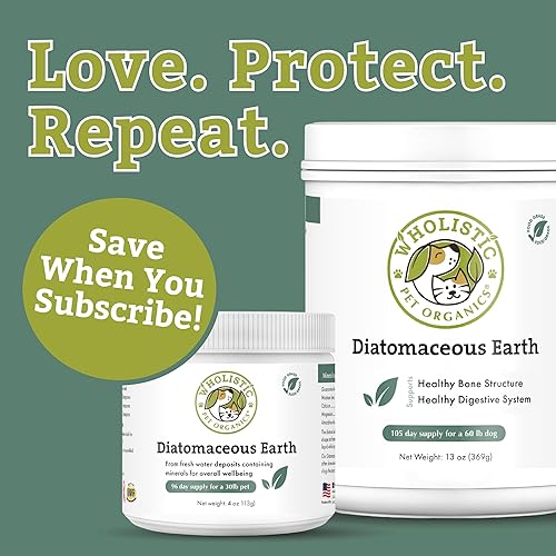 Miniatura 2 de Wholistic Pet Organics Diatomaceous Earth - Grado alimenticio para perros y gatos - 13 onzas - Polvo multiusos - Seguro para mascotas, sílice de