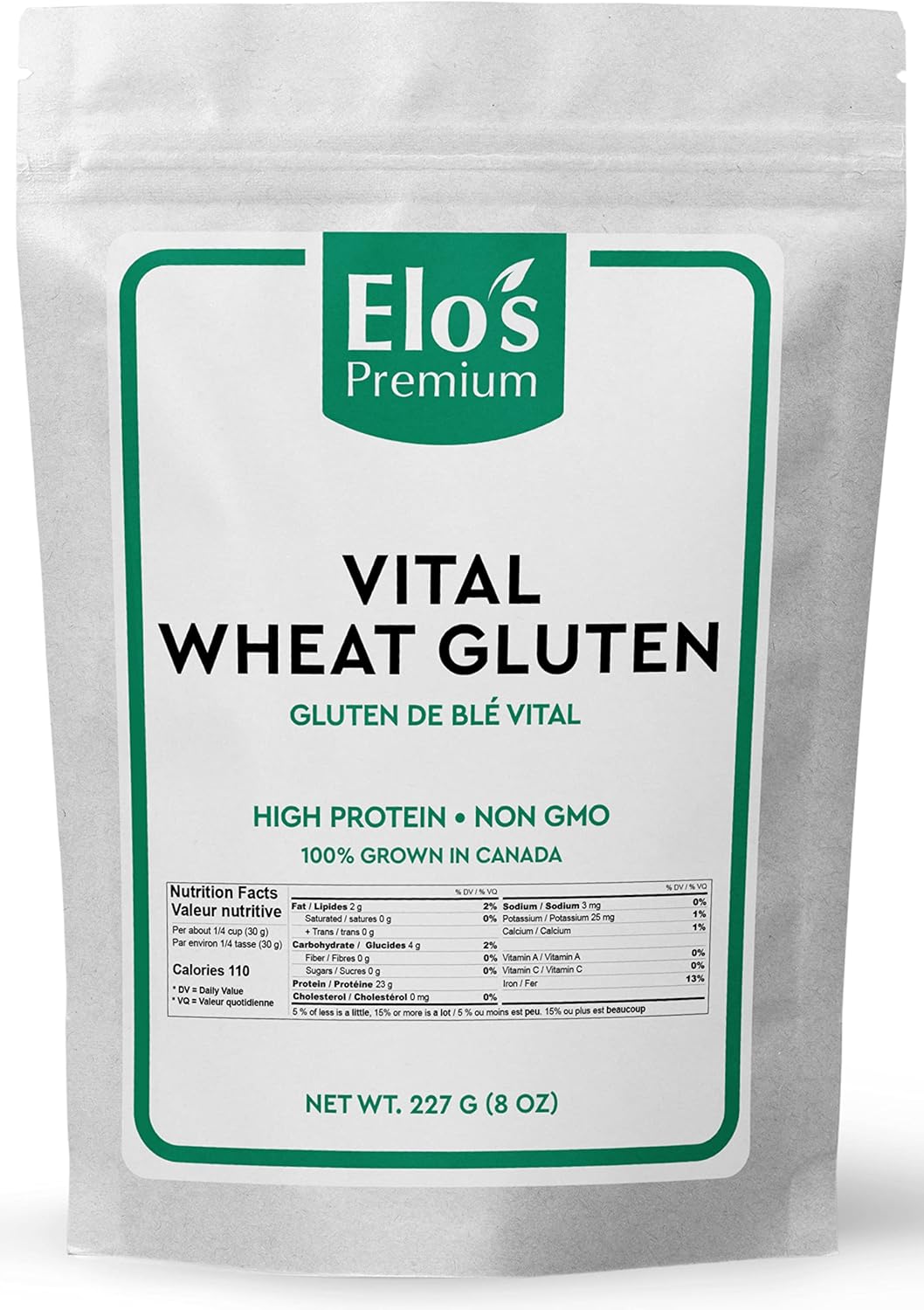 Elo’s Premium Vital Wheat Gluten (8oz) | High Protein, Non-GMO, Vegan