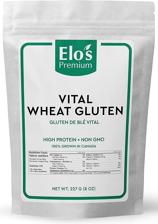 Elo’s Premium Vital Wheat Gluten (8oz) High Protein, NonGMO, Vegan