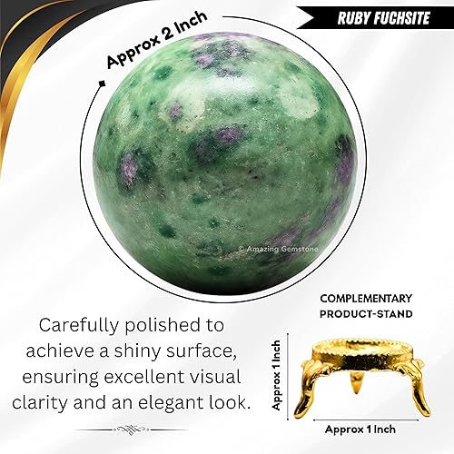 Vista 438 de Amazing Gemstone Black Tourmaline Crystal Ball with Stand - 2" Inches Crystal Sphere Meditation Balls for Witchcraft and Decorative Balls