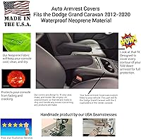 Vista 2 de Fundas para reposabrazos de auto - Se adapta a Dodge Grand Caravan 2011-2020 fundas para reposabrazos para asientos delanteros. Tela de neopreno 1