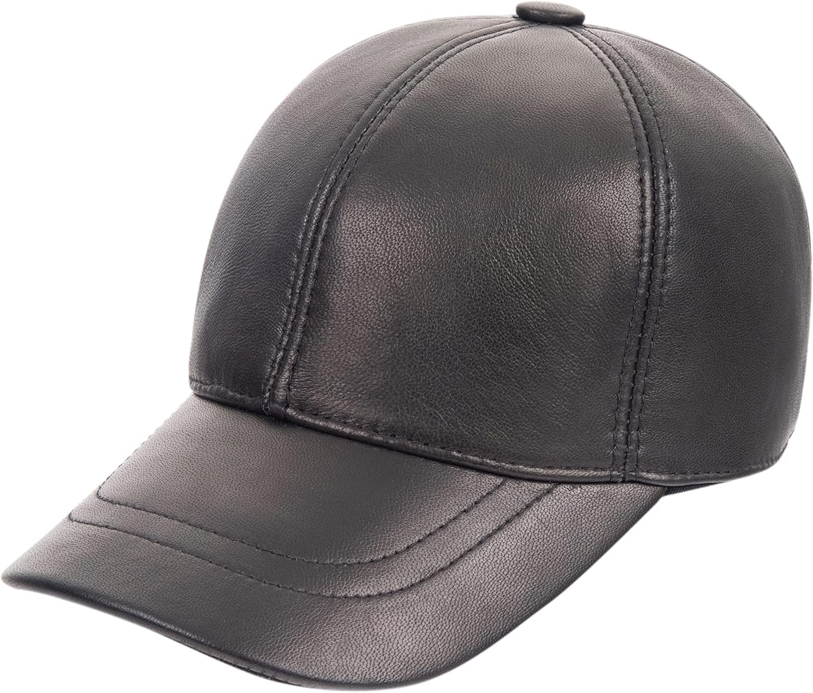 Zessano Genuine Leather Unisex Baseball Cap - 100% Sheep Leather