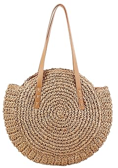 Beach Bags for Women Straw Bag Vacation Summer Large Foldable Straw Beach Bag Tote Woven Shoulder Purse Handbag