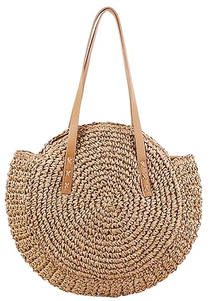 Beach Bags for Women Straw Bag Vacation Summer Large Foldable Straw Beach Bag Tote Woven Shoulder Purse Handbag