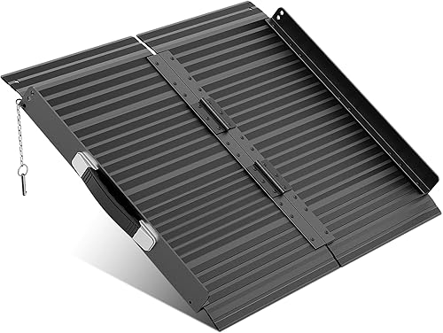 Vista 31 de Rampa portátil para silla de ruedas de 7 pies, rampa portátil plegable de aluminio antideslizante, rampas para sillas de ruedas para el hogar