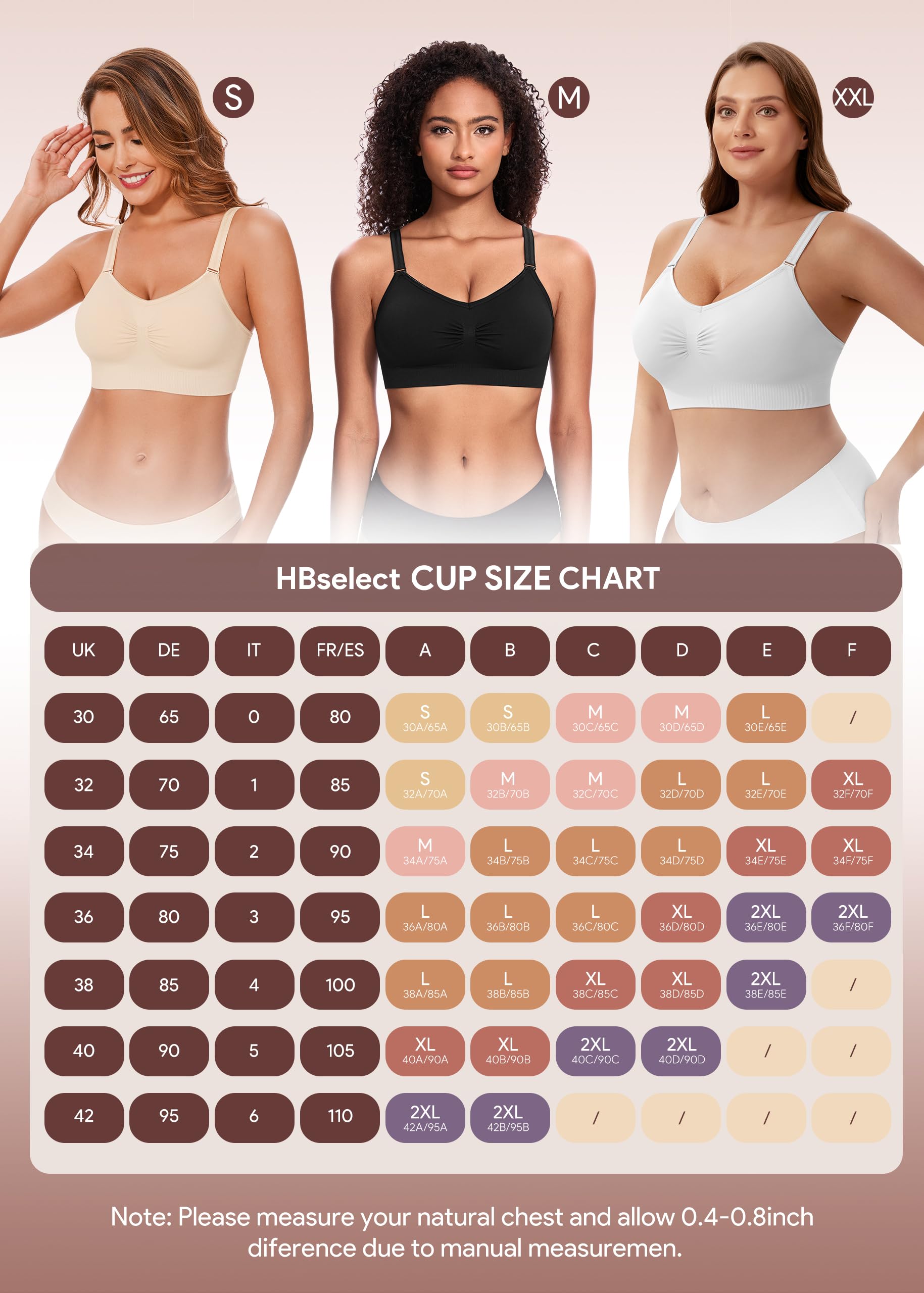 HBselect 4 Pezzi Reggiseno Sportivo Donna da Allenamento Senza Ferretto | Reggiseno Imbottito T-Shirt Reggiseno Copertura Completa Sportivo Yoga Bustier per Le Donne Ragazze