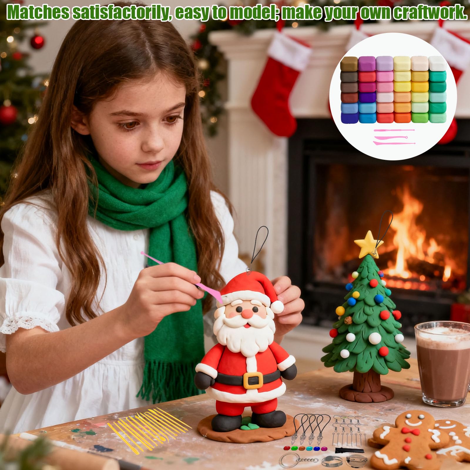 Air Dry Clay Air Dry Ultra Light Magic Clay, No-Toxic Modeling Clay & Dough,Polymer Clay Starter Kit - Image 3