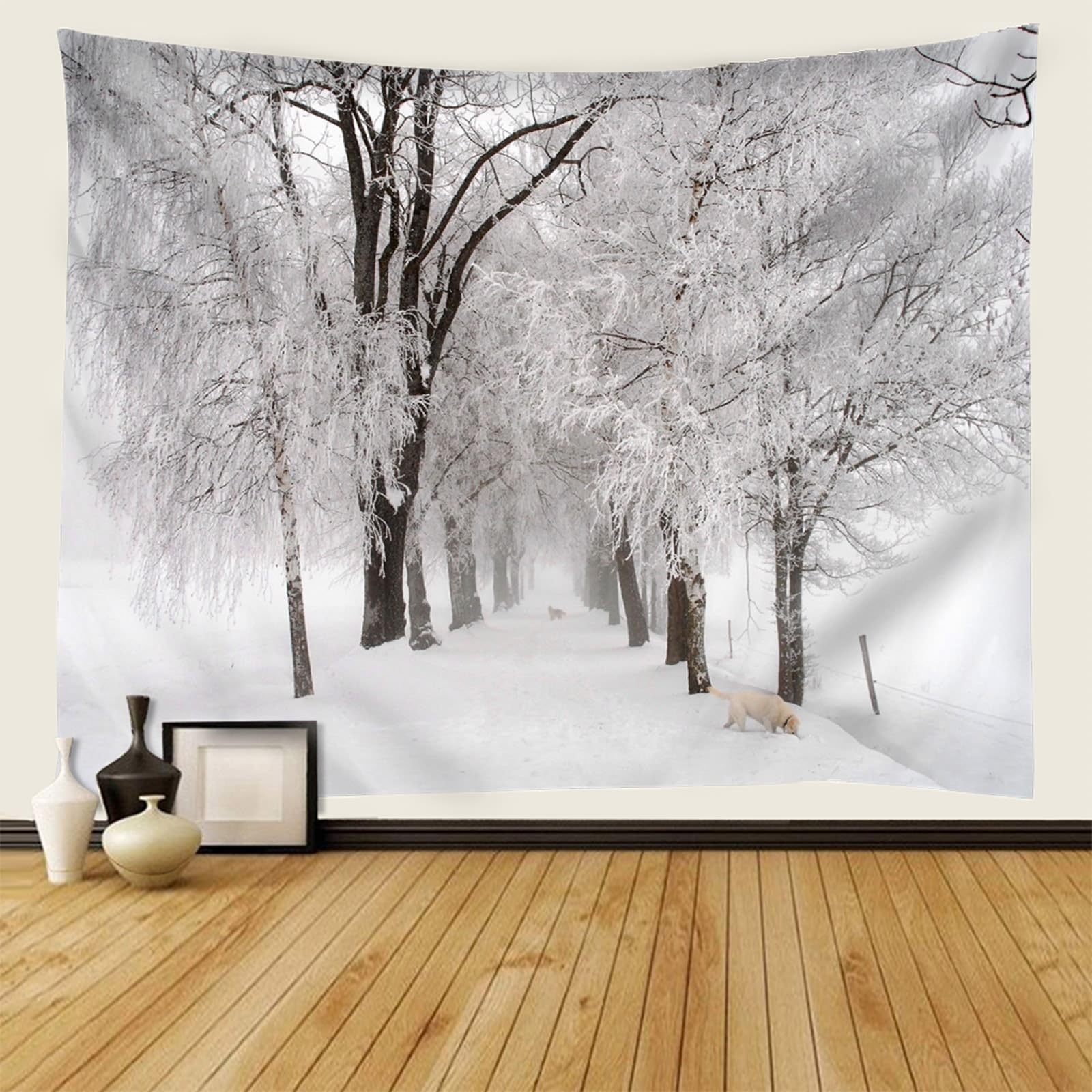 Skcess Dywan ścienny 240 x 220 cm, poliester dywan ścienny, różowy, niebieski, fioletowy, ścieżka śnieżna, dywan ścienny