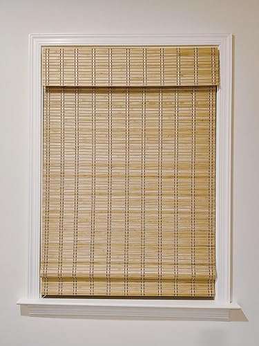 Miniatura 3 de TJ Global Persiana romana sin cordón de bambú para ventana, con filtro de luz (48 x 64 pulgadas)