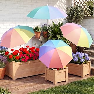 4 Pack 24'' Colorful Plant Umbrellas for Outdoor Plants