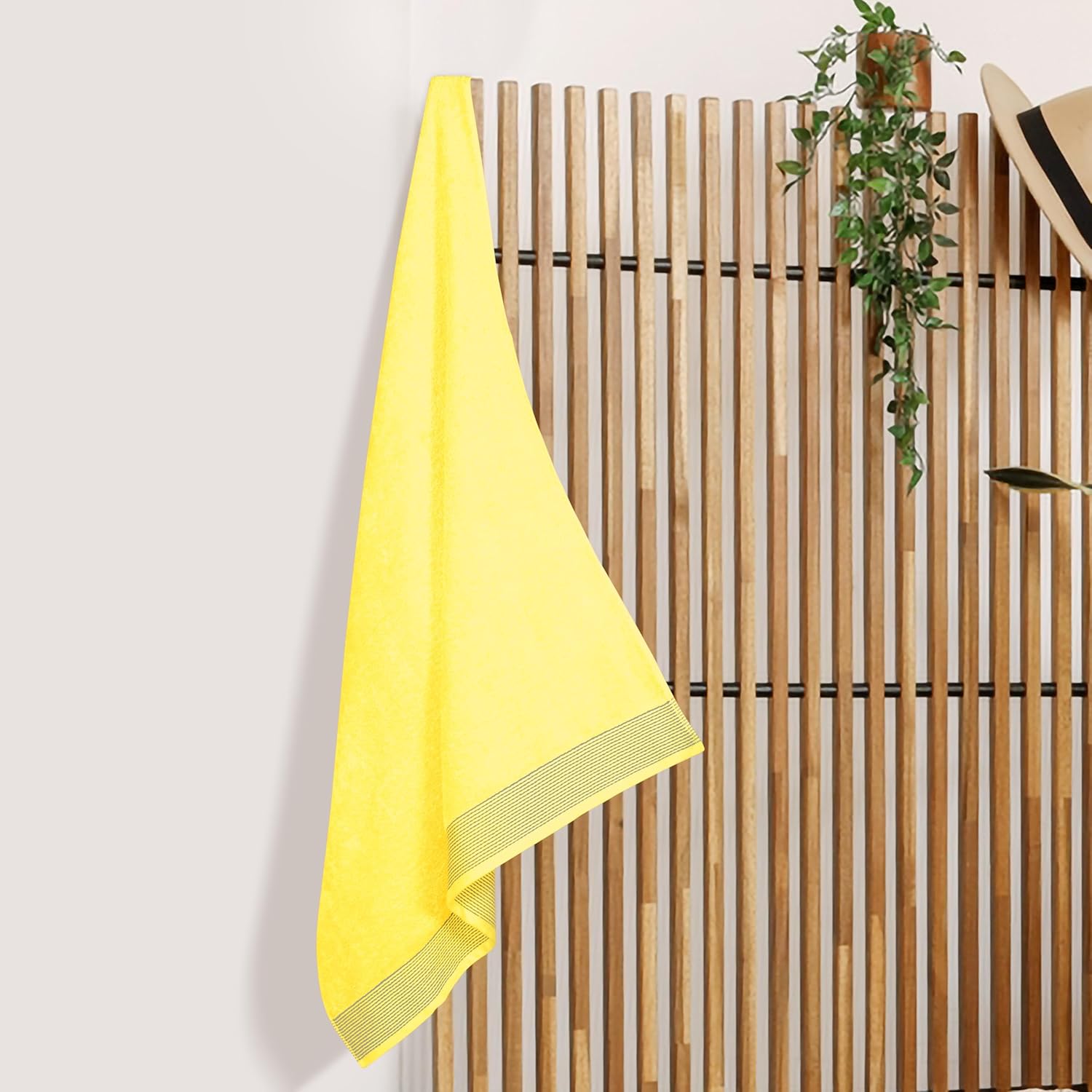Belizzi Home Cotton 2 Pack Oversized Bath Sheet 35 x 70, Large Bath Sheet, Ultra Absorbent, Compact, Eco-Friendly and 100% Recyclable, Quick Drying and Lightweight Towel - Lime Yellow