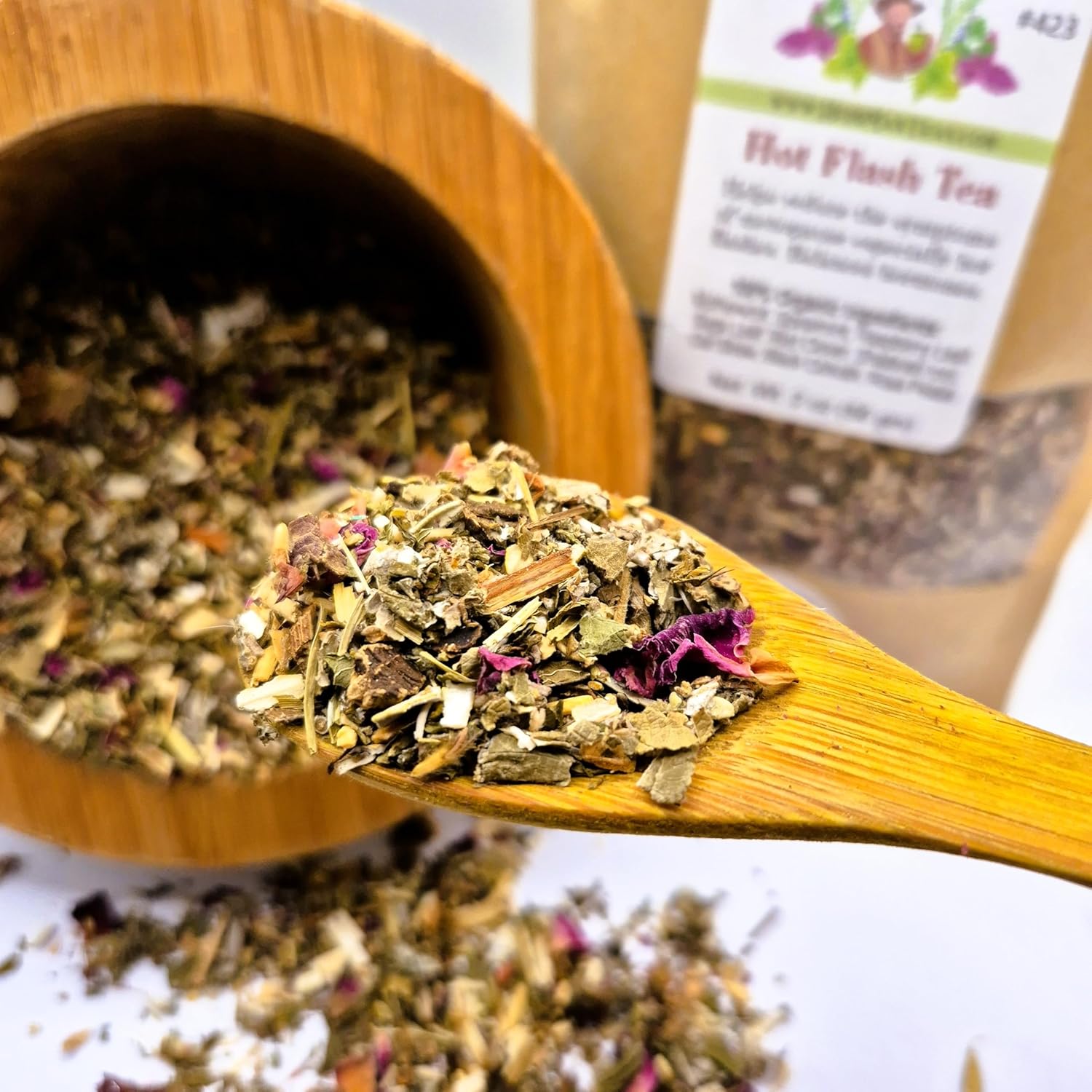 MENOPAUSE TEA – Natural Support for Hot Flashes – Formulated by Master Herbalist Khabir – Organic Loose-Leaf Herbal Blend – Caffeine-Free, Non-GMO, No Additives