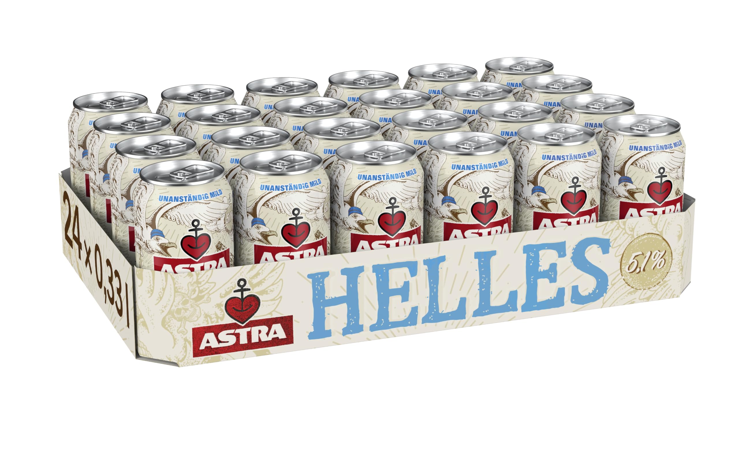 Astra Kleine Freiheit- Helles 0,33l Dose, Bier Dose Einweg (24 x 0,33 l)