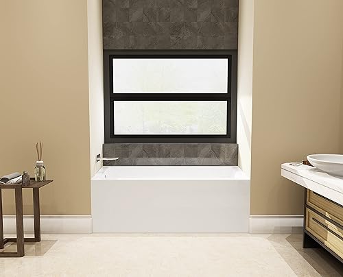 Miniatura 5 de Kingston Brass Aqua Eden VTAP603622L - Tina acrílica para bebidas de 60 pulgadas con drenaje para mano izquierda, color blanco