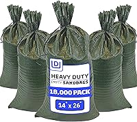 Vista 31 de DURASACK Bolsas de arena resistentes con cuerdas de amarre, bolsas de arena de polipropileno tejidas vacías para control de inundaciones con 1600