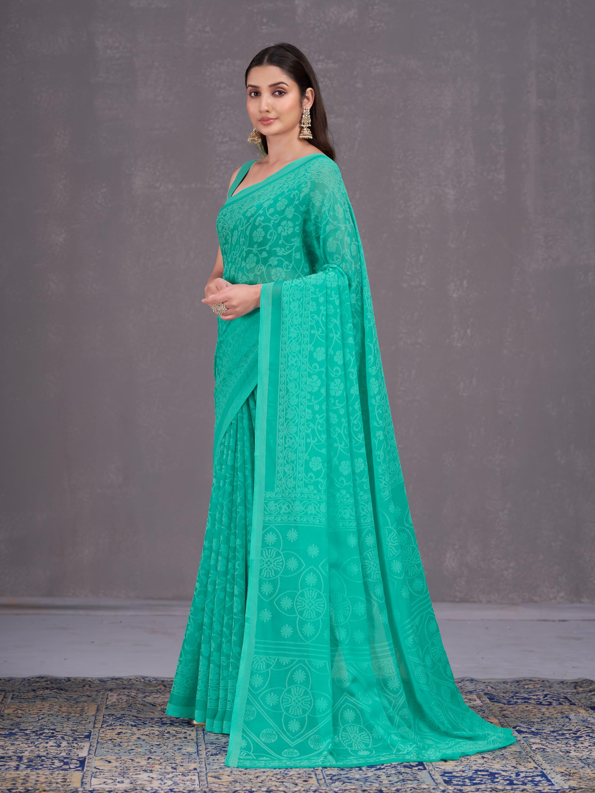 Garden Vareli Floral Print Nara Chiffon Saree 1