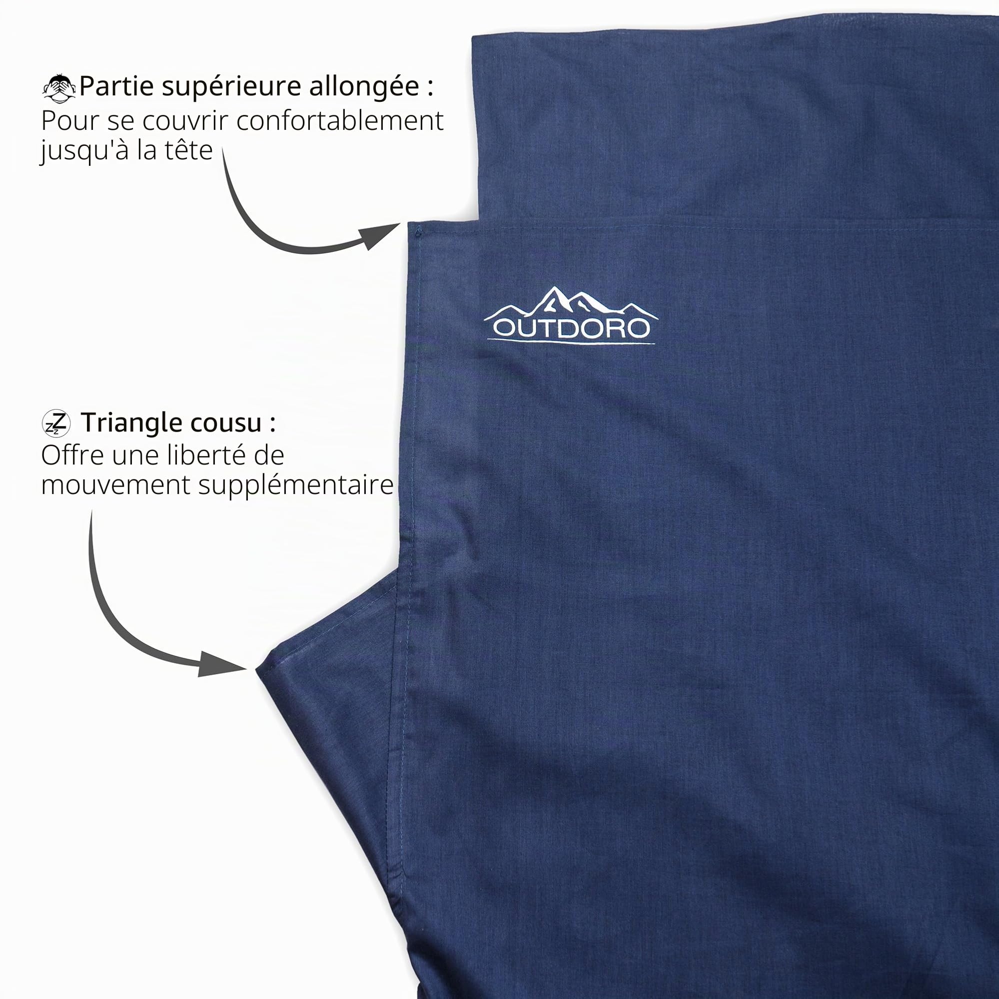 Sac De Couchage En Microfibre Ultra-léger – 220x80 Cm, 200 G, Compressible 17x7 Cm, Avec Poche Oreiller, Lavable 30°C