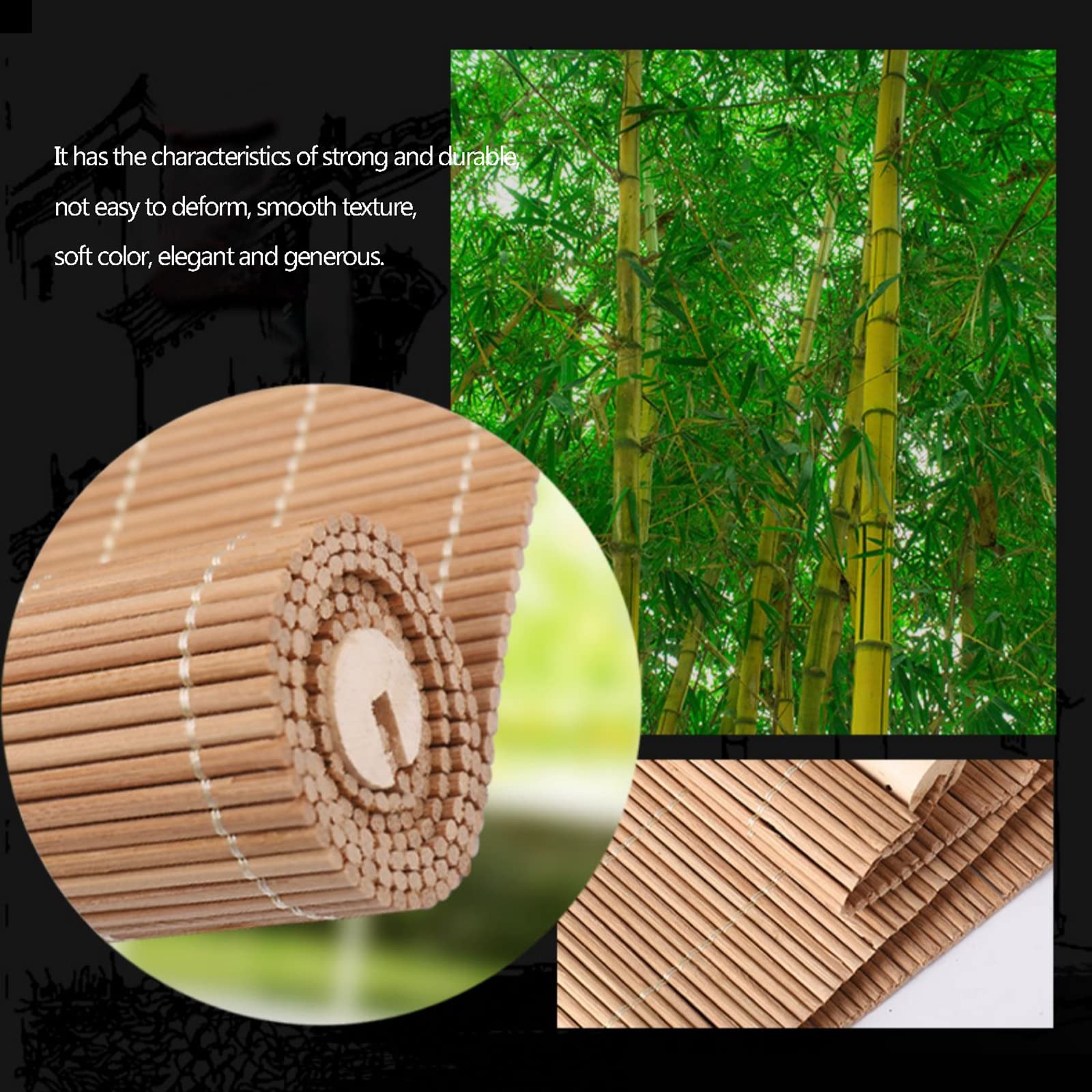 Tenda Bamboo,Tende in Bambù, Tende Avvolgibili Tende Per Veranda Tenda Da Esterno Tenda Avvolgibile Per Esterni Schermata Per Privacy Per Gazebo Pergolato,W130xH280cm/W51.18xH110.23in