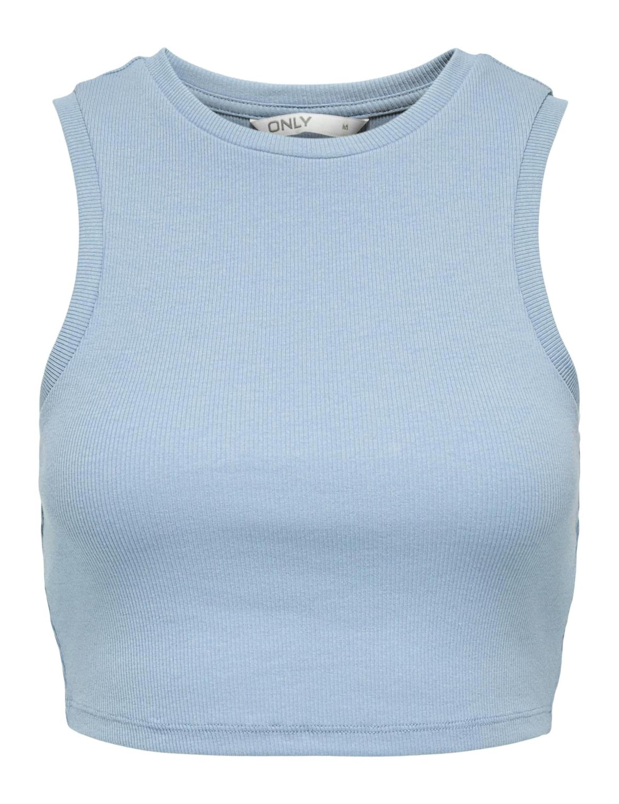 Only Women's Blue Onlvilma S/L Cropped Tank Top Jrs Noos Tank Top, M