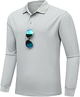 Vista 2 de MOERDENG Polo de golf para hombre, ajuste regular, secado rápido, táctico, manga corta y larga, camiseta de tenis